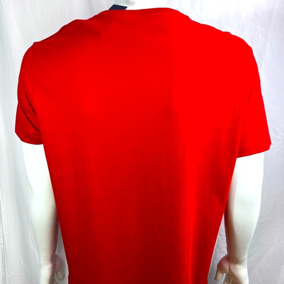 POLO RALPH LAUREN, MEN’S TEE-SHIRT, RED WITH LARHE NAVY & WHIT LOGO IN FRONT, XL - Picture 3 of 16
